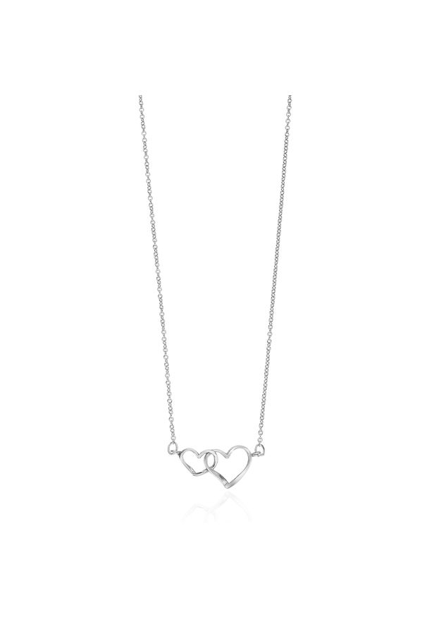 W.KRUK - Naszyjnik srebrny z motywem serc. Materiał: srebrne. Kolor: srebrny