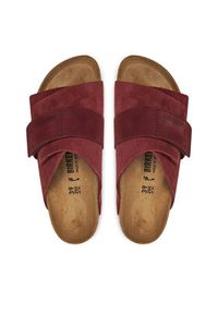 Birkenstock Klapki Kyoto Lenb 1028392 Bordowy. Kolor: czerwony. Materiał: skóra, nubuk #4