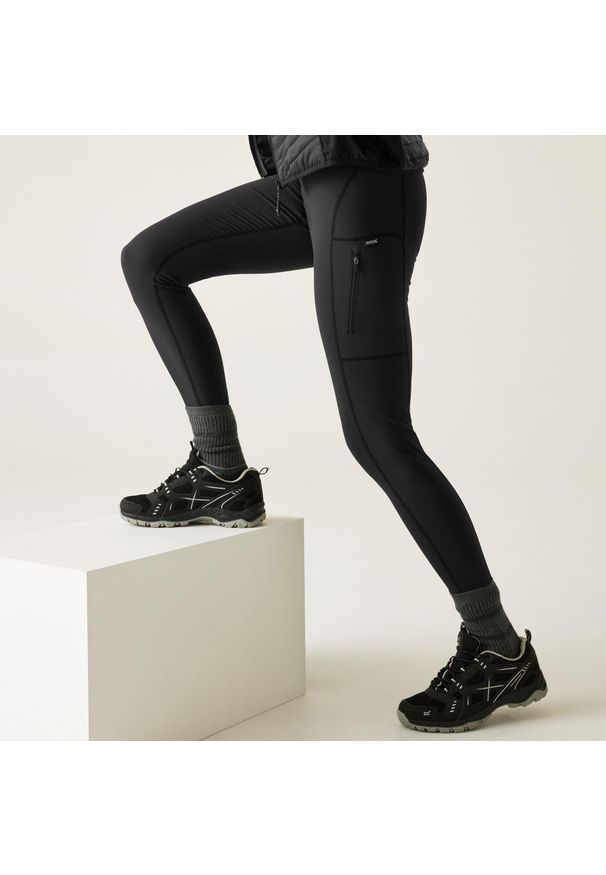 Regatta - Damskie legginsy turystyczne Monira. Kolor: czarny. Materiał: materiał. Sport: turystyka piesza