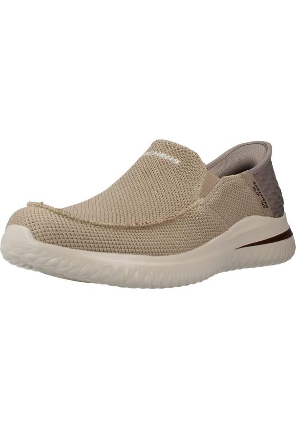 skechers - Kapcie SKECHERS SLIP-INS 210604S Jasnobrązowy. Kolor: brązowy, wielokolorowy, beżowy. Materiał: tkanina