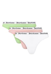 Juicy Couture Komplet 3 par stringów JCLTH224571 Kolorowy. Materiał: bawełna. Wzór: kolorowy