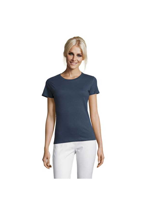 SOL'S - Damska Koszulka Regent. Kolor: niebieski. Sport: turystyka piesza