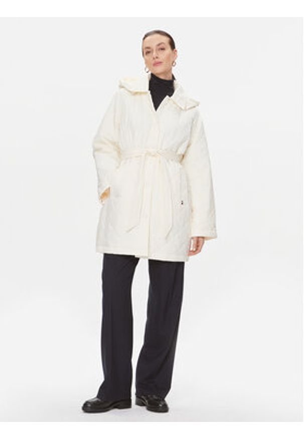 TOMMY HILFIGER - Tommy Hilfiger Kurtka przejściowa WW0WW40469 Écru Relaxed Fit. Kolor: beżowy. Materiał: syntetyk