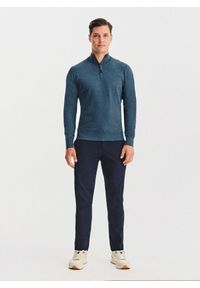 Pako Lorente - PAKO LORENTE – Granatowy sweter z rozpinaną stójką. Okazja: na co dzień. Typ kołnierza: kołnierzyk stójkowy. Kolor: niebieski. Materiał: wiskoza, poliester. Sezon: jesień. Styl: casual #10