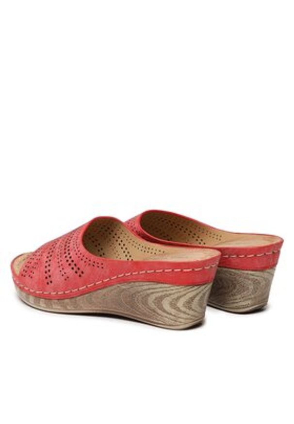 Clara Barson Klapki WSS20874-01 Czerwony. Kolor: czerwony. Materiał: skóra