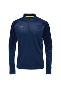 Bluza Hummel Tech Move Half Zip dla mężczyzn - Niebieska. Typ kołnierza: kaptur. Kolor: niebieski. Materiał: elastan, poliester, poliamid. Sport: piłka nożna
