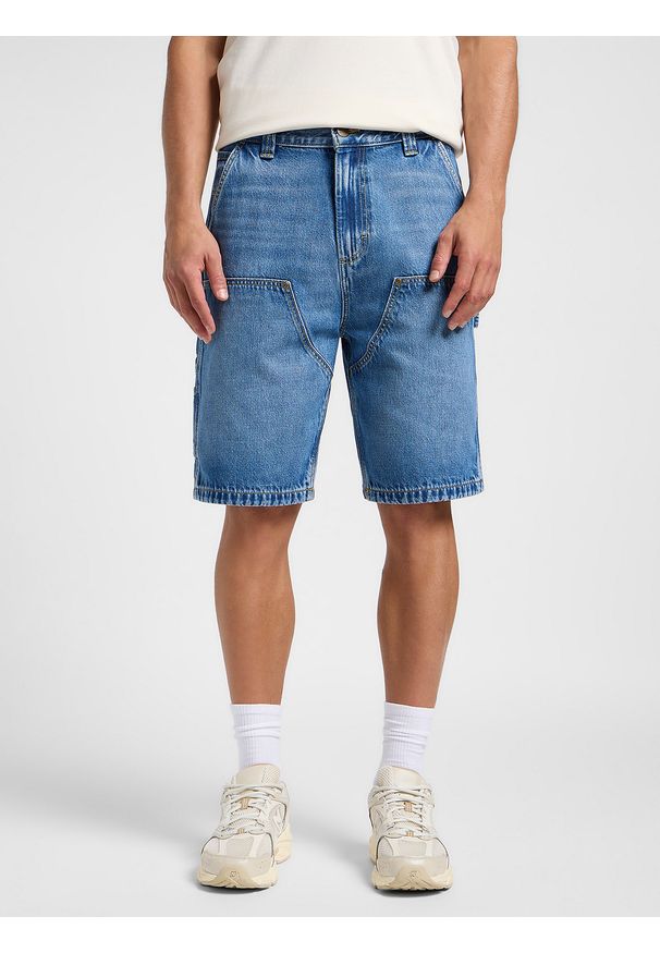 Lee - LEE MĘSKIE SPODENKI JEANSOWE LEE DBL KNEE CARPENTER SHORT RAVEN 112364160. Materiał: jeans