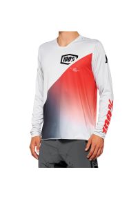 Dżersej z długim rękawem 100% r-core-x. Kolor: wielokolorowy, szary, czerwony. Materiał: jersey. Długość rękawa: długi rękaw. Długość: długie. Sport: kolarstwo #1