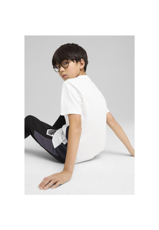 Puma - Młodzieżowa koszulka Active Sports z grafiką PUMA White. Kolor: biały. Materiał: guma. Wzór: nadruk