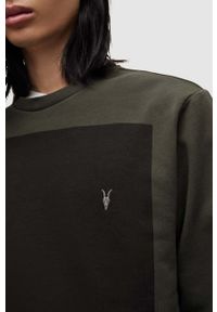 AllSaints bluza bawełniana LOBKE CREW kolor zielony MF030Y. Kolor: zielony. Materiał: bawełna. Wzór: aplikacja #2