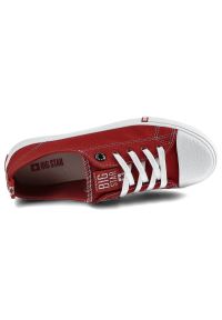Big-Star - Czerwone Trampki Big Star Damskie Sznurowane Buty. Okazja: na co dzień, na spacer. Zapięcie: sznurówki. Kolor: czerwony. Materiał: guma, jeans, materiał. Szerokość cholewki: normalna. Sezon: wiosna. Styl: casual #6