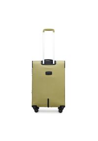 Wittchen - Średnia walizka miękka z błyszczącym suwakiem z przodu zielona. Kolor: zielony. Materiał: poliester. Styl: elegancki #9