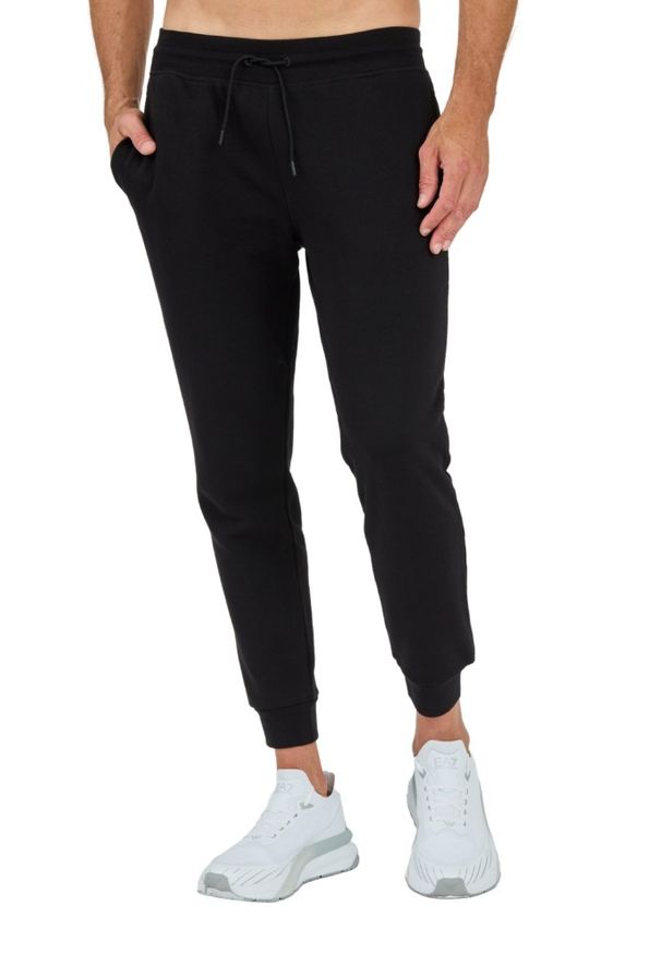 Guess - GUESS Czarne męskie spodnie dresowe, Rozmiar XXL. Kolor: czarny. Materiał: dresówka