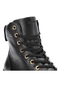 Czarne Sneakersy Carinii Damskie Stylowe Obuwie. Okazja: na co dzień. Kolor: czarny. Materiał: skóra. Szerokość cholewki: normalna. Obcas: na platformie. Styl: elegancki #4