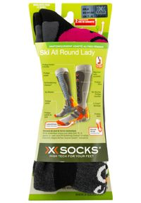 Skarpety narciarskie X-Socks Ski All Round. Kolor: fioletowy, szary, czarny, różowy, wielokolorowy. Sport: narciarstwo