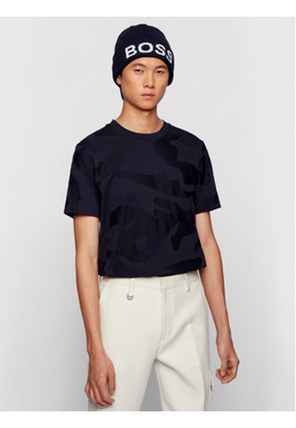 BOSS - Boss Czapka Mic_Bb 50443043 Granatowy. Kolor: niebieski. Materiał: materiał