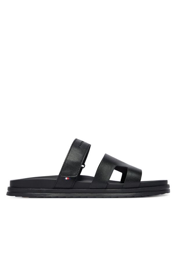 TOMMY HILFIGER - Tommy Hilfiger Klapki Adjustable Premium Lth Sandal FM0FM05773 Czarny. Kolor: czarny. Materiał: skóra
