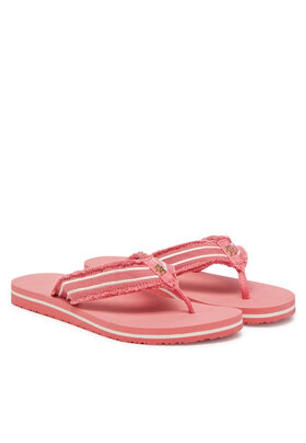 TOMMY HILFIGER - Tommy Hilfiger Japonki TH Webbing Beach Sandal FW0FW08739 Koralowy. Kolor: pomarańczowy. Materiał: materiał