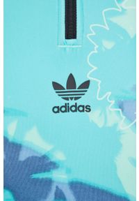 adidas Originals sukienka HC4593 kolor turkusowy mini dopasowana. Kolor: turkusowy. Materiał: materiał, dzianina. Długość rękawa: długi rękaw. Typ sukienki: dopasowane. Długość: mini #5