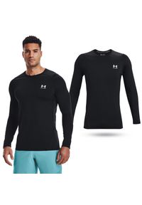 Koszulka longsleeve męska Under Armour HeatGear Fitted z długim rękawem. Kolor: czarny. Długość rękawa: długi rękaw. Długość: długie