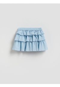 Reserved - Wzorzyste spódnico-szorty - jasnoniebieski. Kolor: niebieski. Materiał: dzianina #1