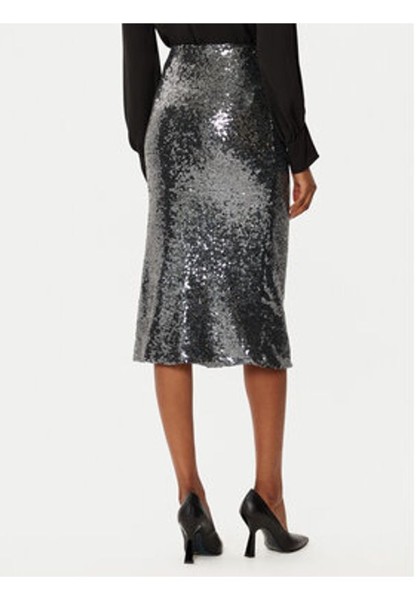 Rinascimento Spódnica midi CFC0019735002 Srebrny Regular Fit. Kolor: srebrny. Materiał: syntetyk