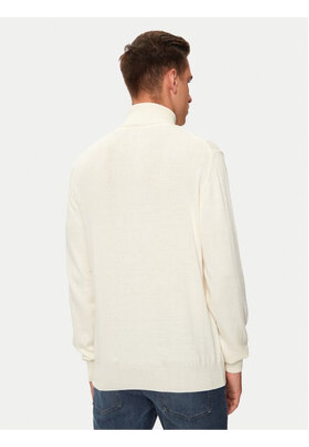 La Martina Golf ZMS019 YW091 Écru Regular Fit. Typ kołnierza: golf. Materiał: bawełna