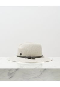 MAISON MICHEL PARIS - Jasnoszary kapelusz Virginie z kokardą. Kolor: szary. Materiał: materiał. Wzór: aplikacja #3