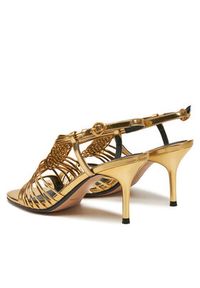 Gino Rossi Sandały SILL-SLT1527-10 Złoty. Kolor: złoty. Materiał: lakier, skóra #5