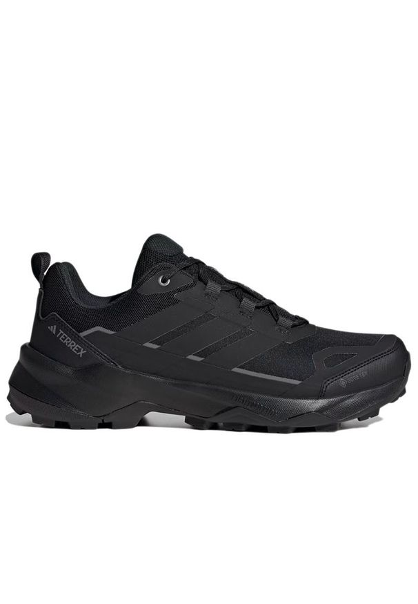 Adidas - Buty męskie adidas Terrex Skychaser AX5 GTX JQ2210 - czarne. Zapięcie: pasek. Kolor: czarny. Materiał: guma, syntetyk, materiał. Szerokość cholewki: normalna. Technologia: Gore-Tex. Wzór: aplikacja, paski. Model: Adidas Terrex. Sport: turystyka piesza