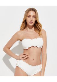 MARYSIA SWIM - Biały top od bikini Santa Monica. Kolor: biały. Materiał: nylon, materiał, tkanina. Wzór: kolorowy