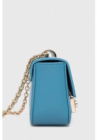 Furla torebka skórzana kolor niebieski. Kolor: niebieski. Materiał: skórzane #3