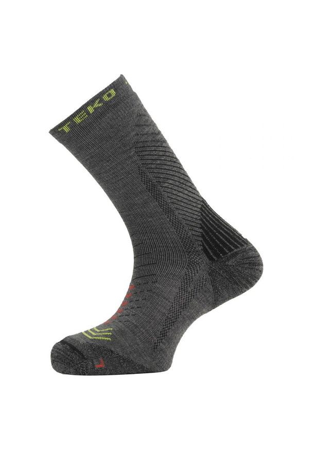 TEKO - Skarpety sportowe z wełną merino Teko ecoHIKE Discovery Light Half Cushion 2.0. Kolor: szary. Materiał: wełna