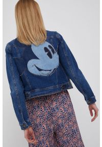 Desigual kurtka jeansowa x Disney 22SWED16 damska przejściowa. Okazja: na co dzień. Kolor: niebieski. Materiał: jeans. Wzór: motyw z bajki. Styl: casual #5