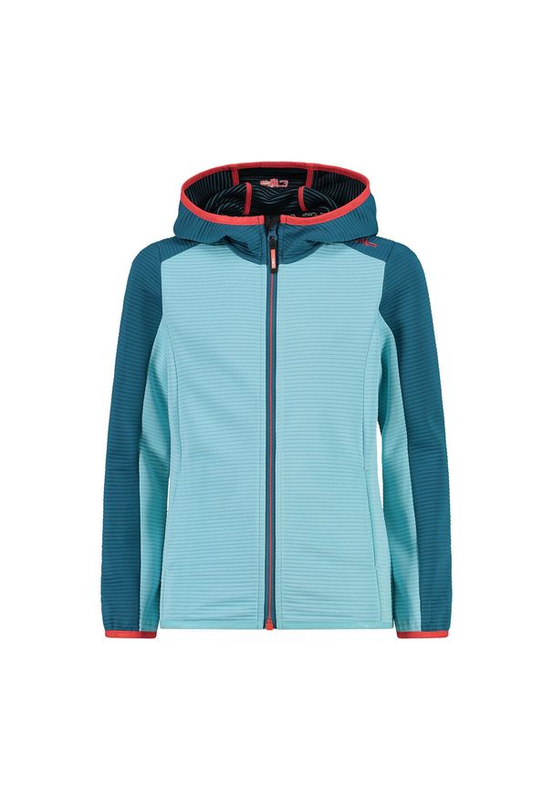 Kurtka turystyczna z kapturem dla dziewczynki CMP. Typ kołnierza: kaptur. Kolor: niebieski