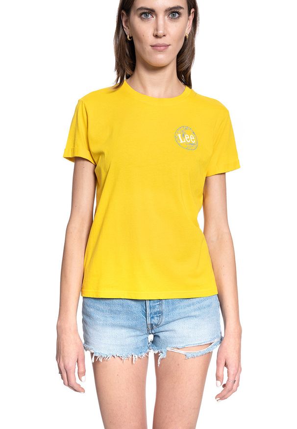 Lee - T-SHIRT DAMSKI LEE SS GLOBAL TEE LEMON ZEST L44BEPMM 112109799
