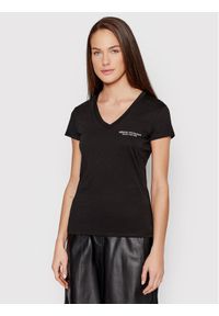 Armani Exchange T-Shirt 8NYT81 YJG3Z 1200 Czarny Regular Fit. Kolor: czarny. Materiał: bawełna
