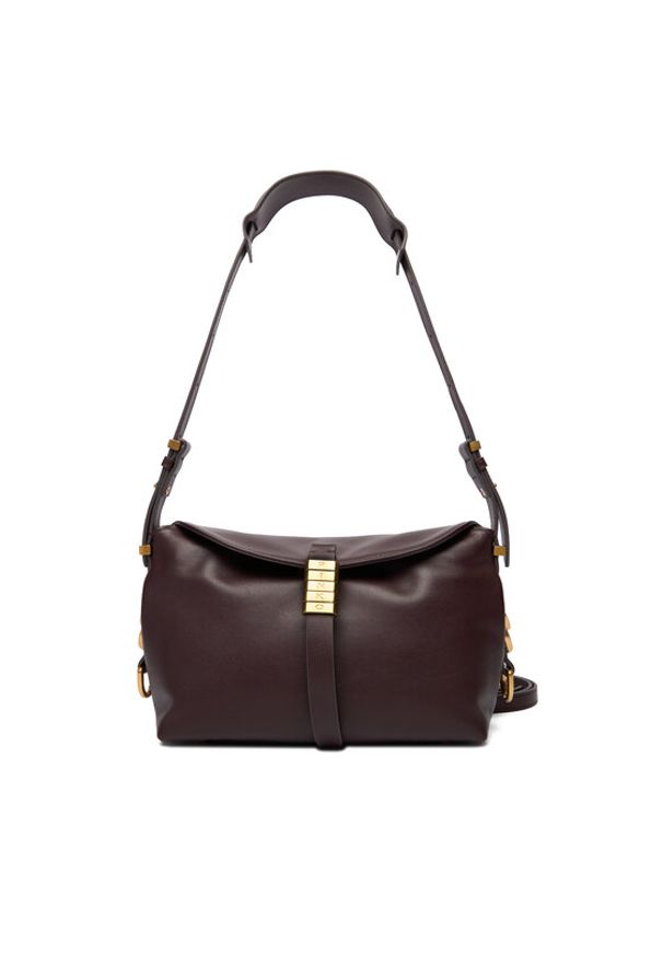 Pinko - PINKO Torebka Saddle Baguette Mini AI 25-26 PLTT 105895 A1ZX Bordowy. Kolor: czerwony. Materiał: skórzane