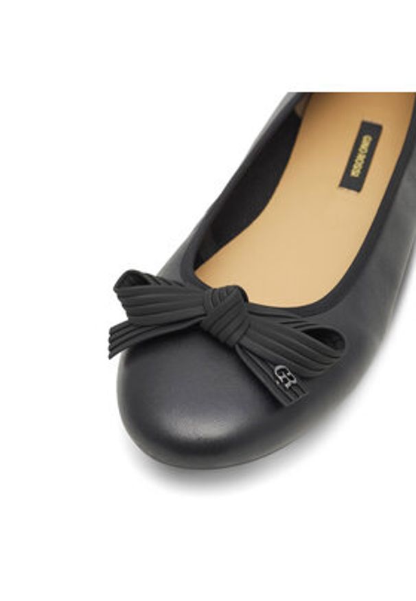 Gino Rossi - GINO ROSSI Baleriny COZY-HS001-1-2 Czarny. Kolor: czarny. Materiał: skóra