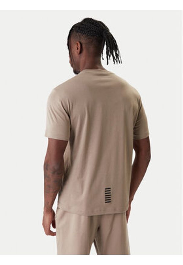 EA7 Emporio Armani T-Shirt 8NPT25 PJVPZ U6167 Beżowy Regular Fit. Kolor: beżowy. Materiał: bawełna
