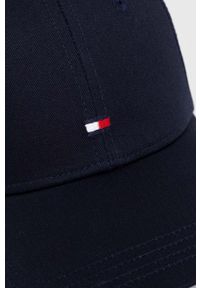 TOMMY HILFIGER - Tommy Hilfiger czapka z daszkiem bawełniana kolor granatowy gładka. Kolor: niebieski. Materiał: bawełna. Wzór: gładki #2