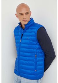 TOMMY HILFIGER - Tommy Hilfiger bezrękawnik męski kolor niebieski przejściowy. Kolor: niebieski. Materiał: poliester, materiał. Długość rękawa: bez rękawów