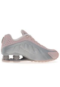 Buty damskie Nike Shox R4 AR3565-600 - różowo-szare. Kolor: szary, różowy, wielokolorowy. Materiał: guma, syntetyk, materiał. Szerokość cholewki: normalna. Sezon: lato