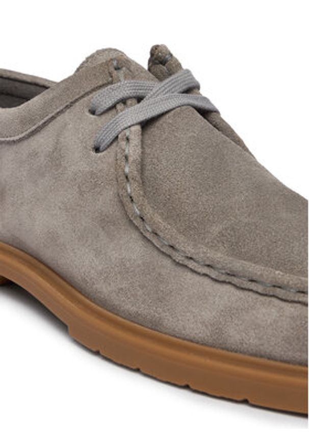 TOMMY HILFIGER - Tommy Hilfiger Półbuty Lightweight Suede Apron Toe FW0FW09262 Szary. Kolor: szary. Materiał: zamsz, skóra