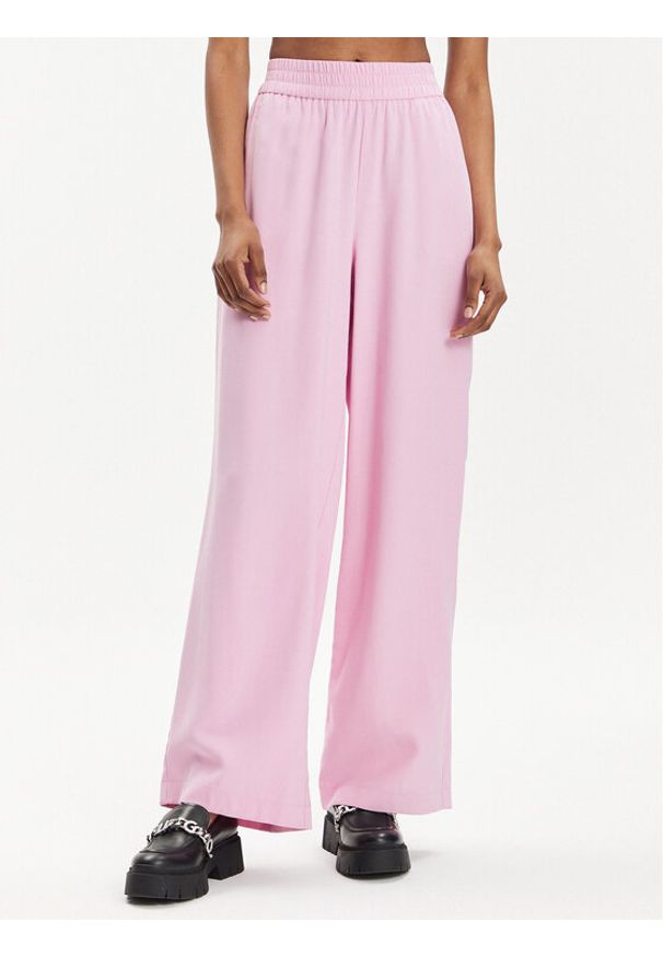 Vero Moda Spodnie materiałowe Carmen 10278926 Różowy Wide Leg. Kolor: różowy. Materiał: wiskoza