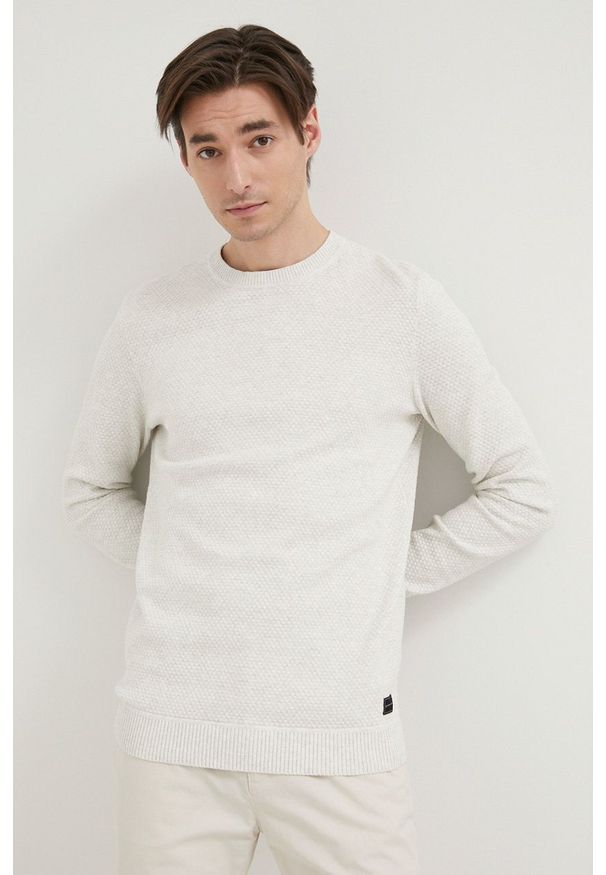 Tom Tailor sweter bawełniany męski kolor szary lekki. Okazja: na co dzień. Kolor: szary. Materiał: bawełna. Styl: casual