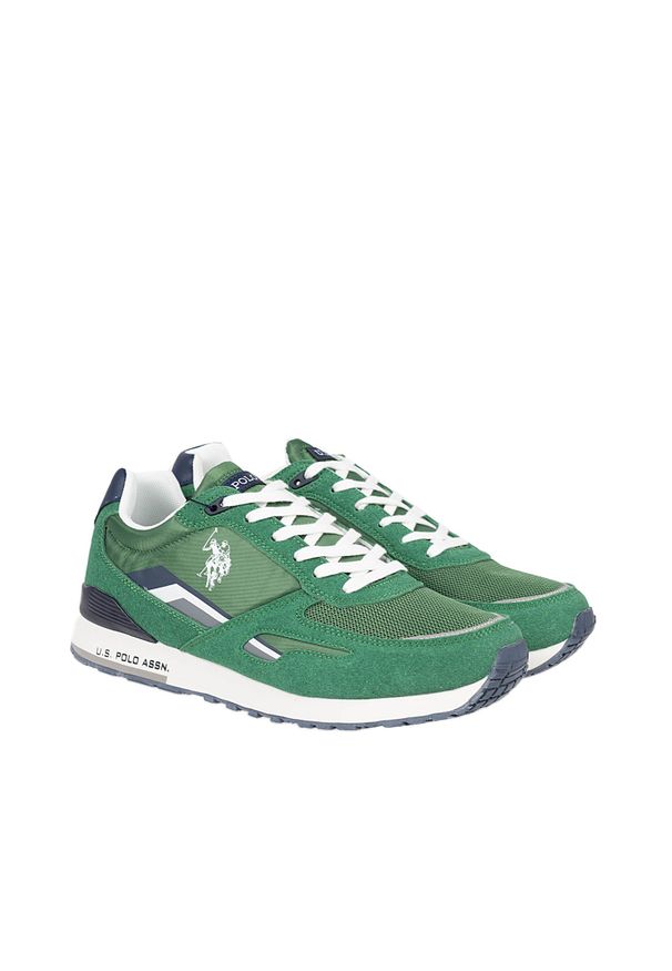 U.S. Polo Assn. Sneakersy "Tabry003" | Tabry 003 | Mężczyzna | Zielony. Kolor: zielony. Materiał: materiał, skóra ekologiczna. Wzór: nadruk, aplikacja