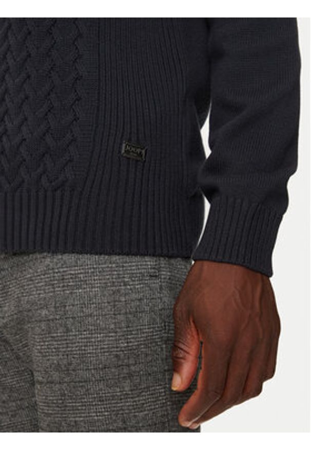 JOOP! Jeans Sweter 15 JJK-08Sanjor 30043086 Granatowy Modern Fit. Kolor: niebieski. Materiał: bawełna