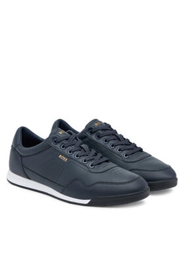 BOSS Sneakersy Nitan 50548658 Granatowy. Kolor: niebieski. Materiał: skóra