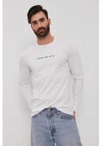 Diesel - Longsleeve. Okazja: na co dzień. Kolor: biały. Materiał: dzianina. Długość rękawa: długi rękaw. Wzór: aplikacja. Styl: casual #1